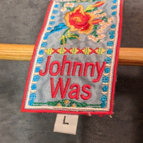 Johnny Was Elegant Black and Gray Velvet Kimono Open Cardigan - Picture 4 of 9